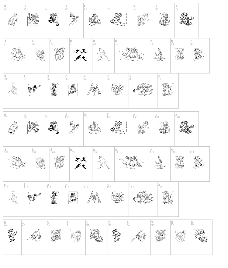 Winter Sport font map